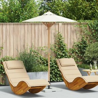 Tuinparasol Cr&egrave;me Wit 150x210 cm Bamboe 1