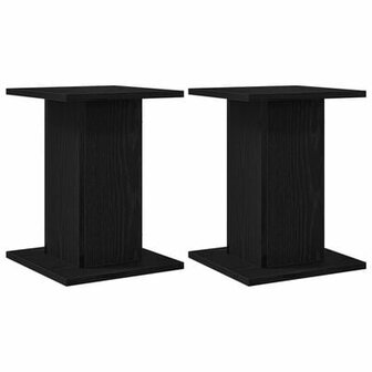 Plantenstandaards 2 st 30x30x40 cm bewerkt hout zwart eiken 2