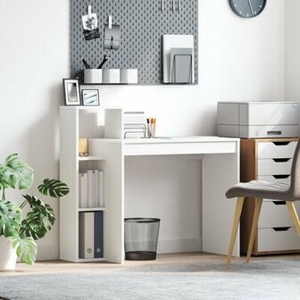 Computerbureau Wit Gefabriceerd hout Compact Opslag 1
