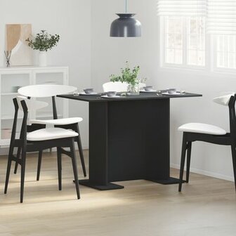 Eettafel Zwart 100x60x75 cm Engineered Wood 1