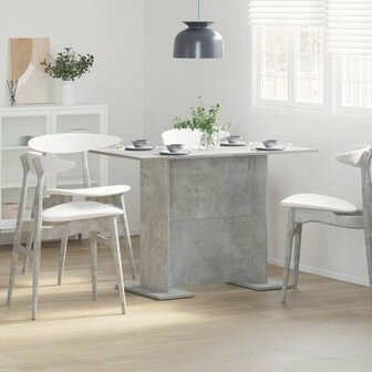 Eettafel 110x60x75 cm bewerkt hout betongrijs 1