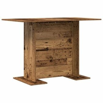 Eettafel 110x60x75 cm bewerkt hout oud houtkleurig 2