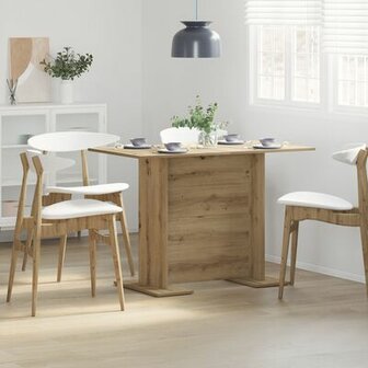 Eettafel 110x60x75 cm bewerkt hout artisanaal eiken 1
