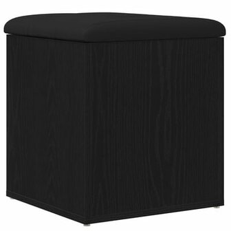 Opslagbank Zwart Eiken 40x40x45 cm Geengineerd Hout 2