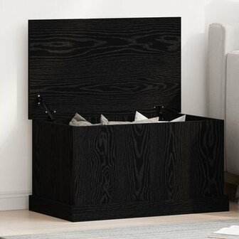 Opbergkist 70x40x38 cm bewerkt hout zwart eikenkleurig 1