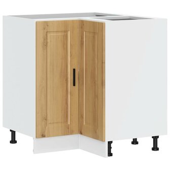 Keuken hoekonderkast &quot;Porto&quot; bewerkt hout artisanaal eikenkleur 2