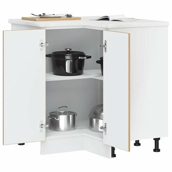 Keuken hoekonderkast &quot;Porto&quot; bewerkt hout artisanaal eikenkleur 4