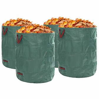 Tuinafvalzakken met Handgrepen 4 stuks Vouwbaar Rond Groen 500 L 1