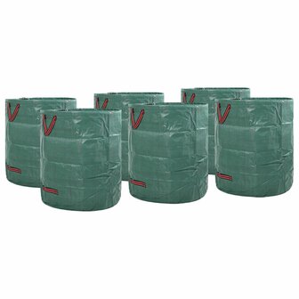 Tuinafvalzakken met handvatten 12 stuks Vouwbaar Rond Groen 272 L 2
