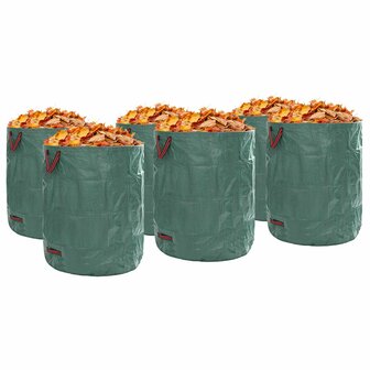 Tuinafvalzakken met Handvatten 12 stuks Vouwbaar Rond Groen 500 L 1