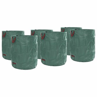Tuinafvalzakken met Handvatten 12 stuks Vouwbaar Rond Groen 500 L 2