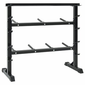 Dumbbell Rack met 7 Houders en 8 Haken 300 kg Staal 1
