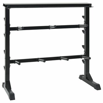 Dumbbell Rack met 7 Houders en 8 Haken 300 kg Staal 2