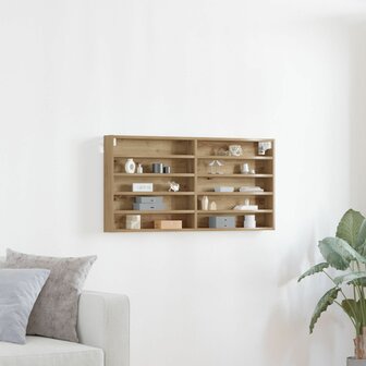 Vitrinekast wandgemonteerd bewerkt hout artisanaal eiken 1