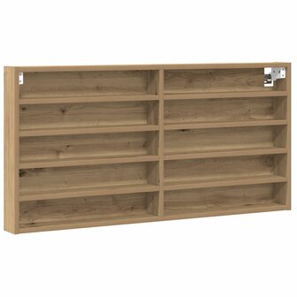 Vitrinekast wandgemonteerd bewerkt hout artisanaal eiken 2