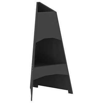 Vuurkorf piramide 50x45x95 cm staal zwart 2
