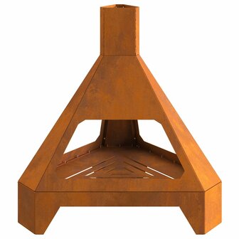 Vuurkorf met schoorsteen 50x43x52 cm cortenstaal 1