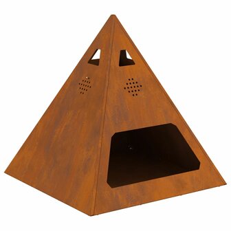 Vuurkorf piramide 50x50x51 cm cortenstaal 2