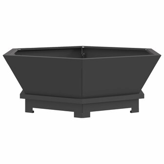 Vuurkorf zeshoekig 75x75x28 cm staal zwart 2