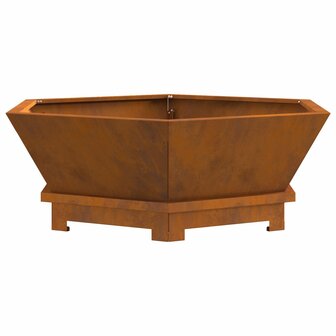 Vuurkorf zeshoekig 75x75x28 cm cortenstaal 2