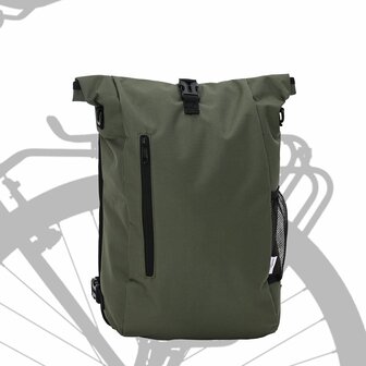 Fietstas voor Pannier Rek 20 L Olijfgroen 31x13x58 cm 1