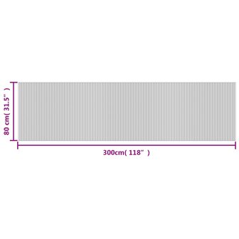 Vloerkleed rechthoekig 80x300 cm bamboe grijs 8