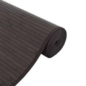 Vloerkleed rechthoekig 70x300 cm bamboe donkerbruin 4