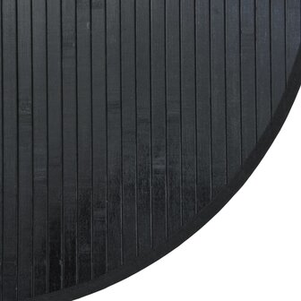 Vloerkleed rond 80 cm bamboe zwart 6