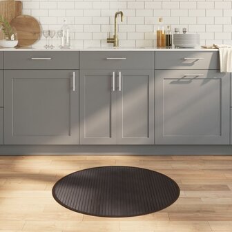 Vloerkleed rond 80 cm bamboe donkerbruin 1