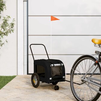 Zwarte Huisdierenwagen Zwart Metaal, Stof 124 x 53 x 53 cm 1
