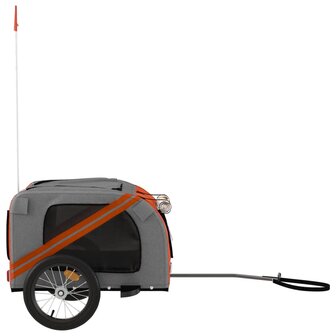 Hondenfietstrailer oxford stof en ijzer oranje en grijs 6