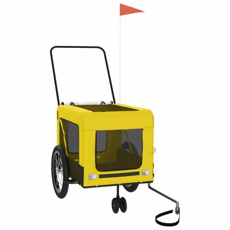 Hondenfietstrailer oxford stof en ijzer geel en zwart 4