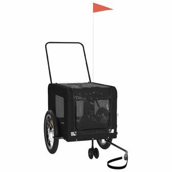 Hondenfietstrailer oxford stof en ijzer zwart 2
