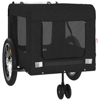Hondenfietstrailer oxford stof en ijzer zwart 6