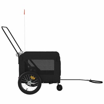 Hondenfietstrailer oxford stof en ijzer zwart 7