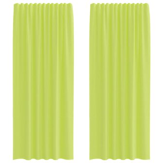 Gordijnen voile met roedezakken 2 st appelgroen 2