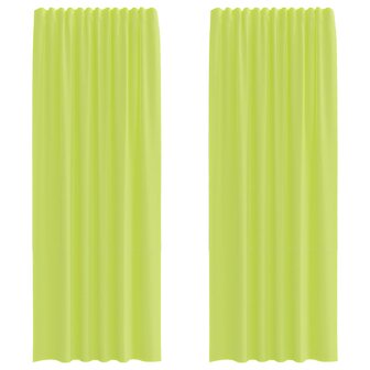 Gordijnen voile met roedezakken 2 st appelgroen 2