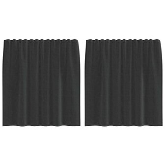 Gordijnen voile met roedezakken 2 st zwart 2