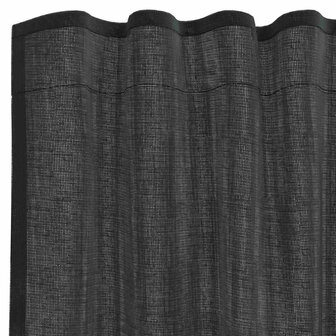 Gordijnen voile met roedezakken 2 st zwart 5