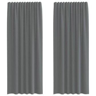 Gordijnen voile met roedezakken 2 st donkergrijs 2