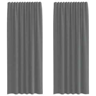 Gordijnen voile met roedezakken 2 st donkergrijs 2