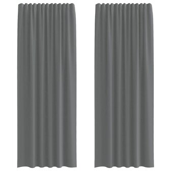 Gordijnen voile met roedezakken 2 st donkergrijs 2