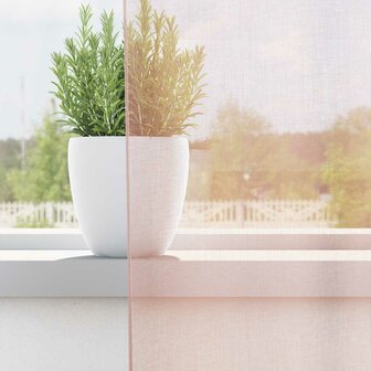 Gordijnen voile met roedezakken 2 st lichtroze 3