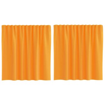 Gordijnen voile met roedezakken 2 st oranje 2