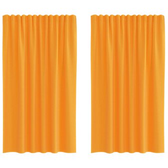 Gordijnen voile met roedezakken 2 st oranje 2