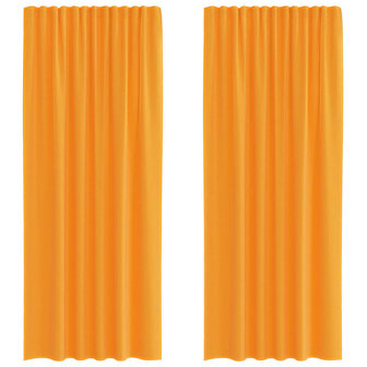 Gordijnen voile met roedezakken 2 st oranje 2