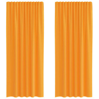 Gordijnen voile met roedezakken 2 st oranje 2