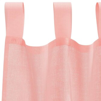 Gordijnen voile met roedezakken 2 st roze 5