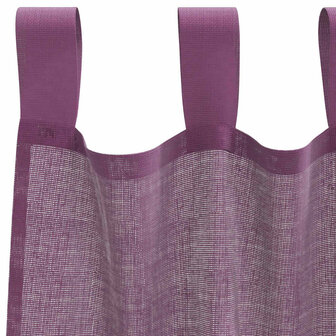 Gordijnen voile met roedezakken 2 st paars 5