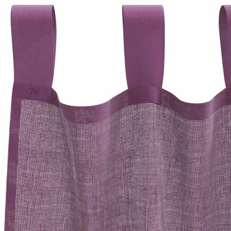 Gordijnen voile met roedezakken 2 st paars 5